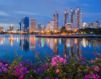 Ville de Bangkok de nuit Bangkok Paysage Ville Nuit Fleures Fleuve